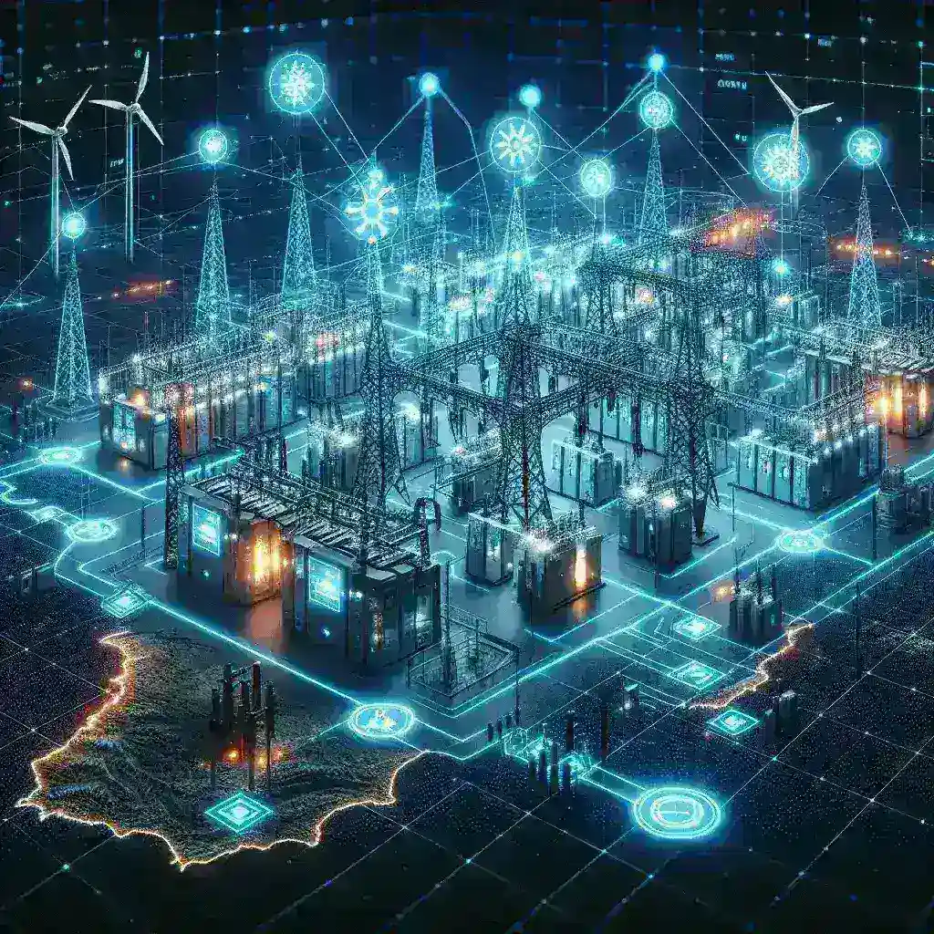 "Imagen de una subestación automática en la red eléctrica española, simbolizando la modernización y tecnología avanzada en la infraestructura energética de España."